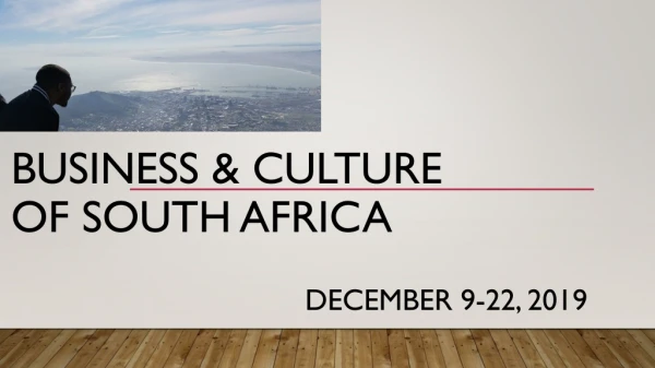 BUSINESS &amp; CULTURE OF SOUTH AFRICA
