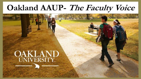 Oakland AAUP- The Faculty Voice