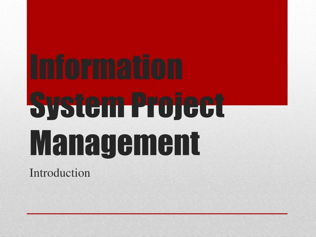 information system project management