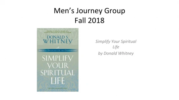 Men’s Journey Group Fall 2018