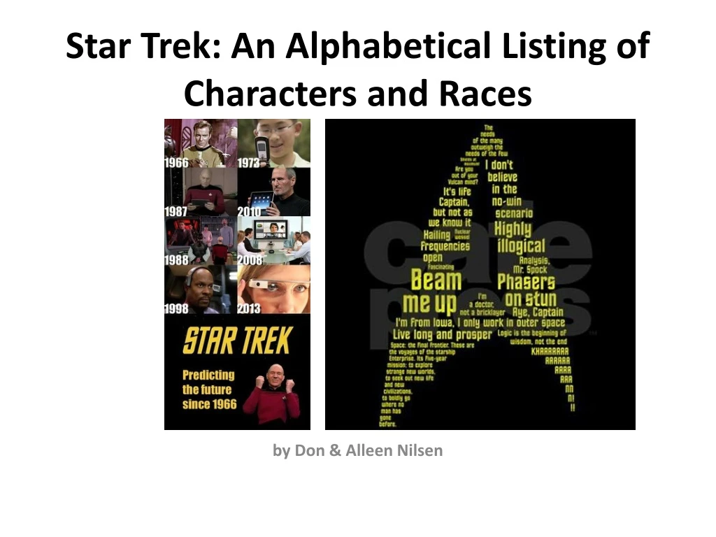 star trek an alphabetical listing of characters and races