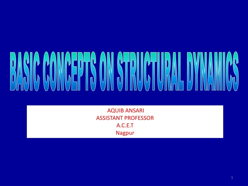 basic concepts on structural dynamics