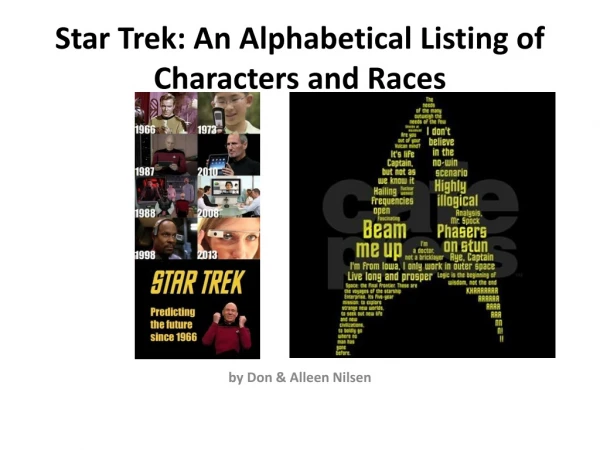 Star Trek: An Alphabetical Listing of Characters and Races