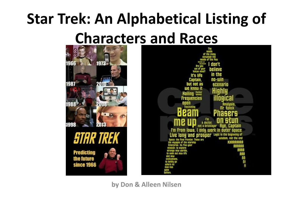 star trek an alphabetical listing of characters and races