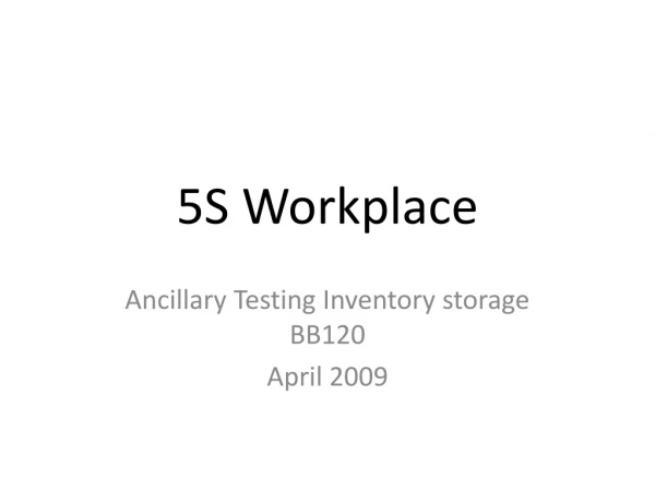 5S Workplace