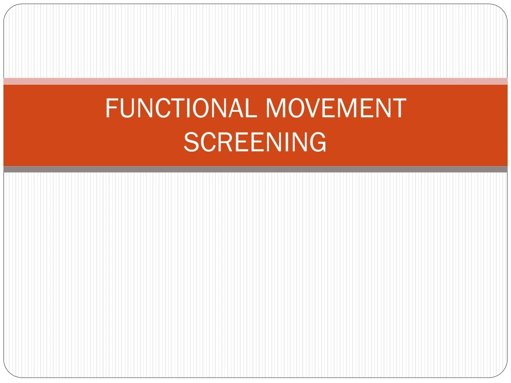 functional movement screening