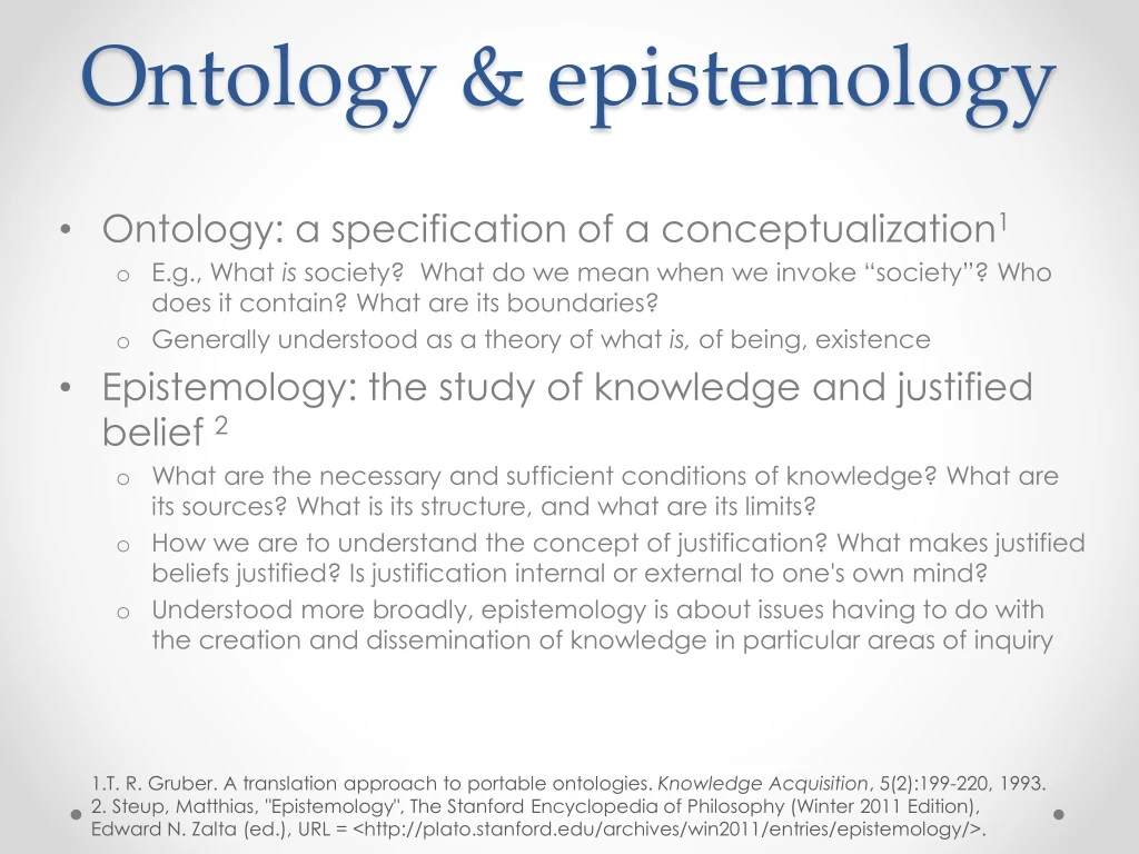 ontology epistemology
