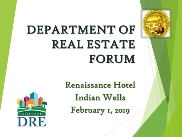 Department of real estate forum