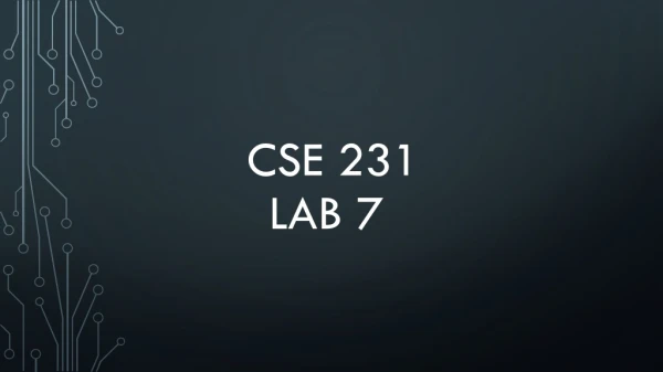 CSE 231 Lab 7