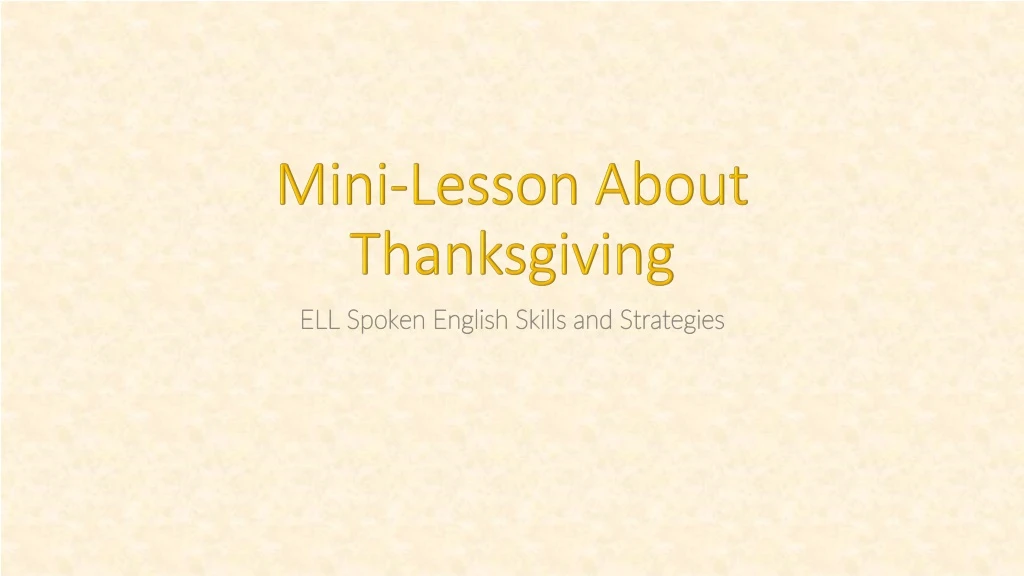 mini lesson about thanksgiving