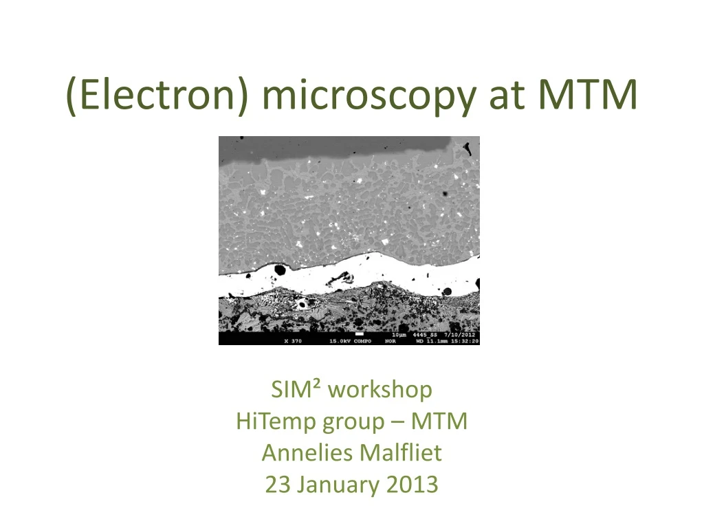electron microscopy at mtm
