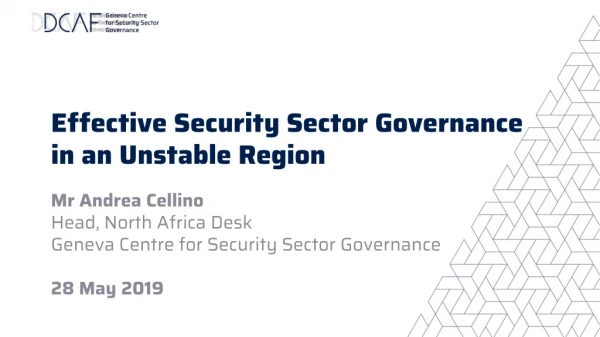Effective Security Sector Governance in an Unstable Region