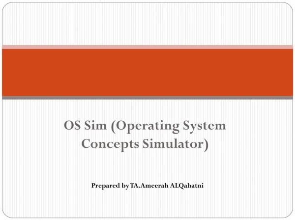 OS Sim (Operating System Concepts Simulator)