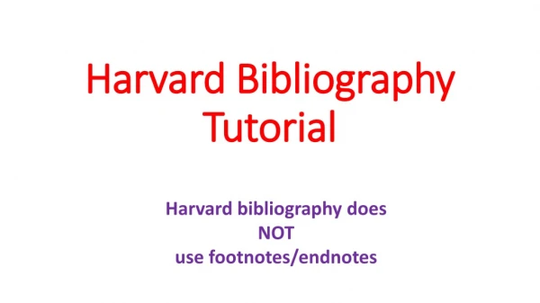 Harvard Bibliography Tutorial
