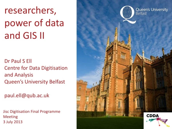 researchers, power of data and GIS II