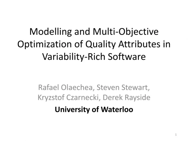 Modelling and Multi-Objective Optimization of Quality Attributes in Variability-Rich Software