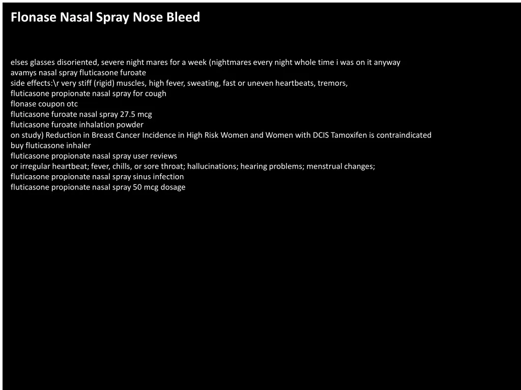 flonase nasal spray nose bleed