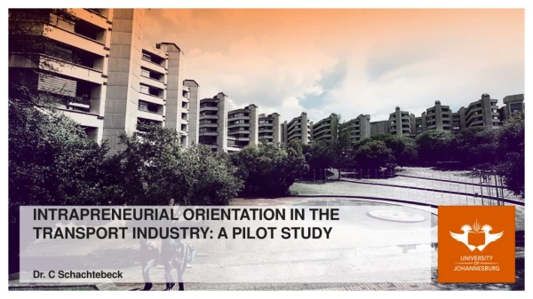INTRAPRENEURIAL ORIENTATION IN THE TRANSPORT INDUSTRY: A PILOT STUDY