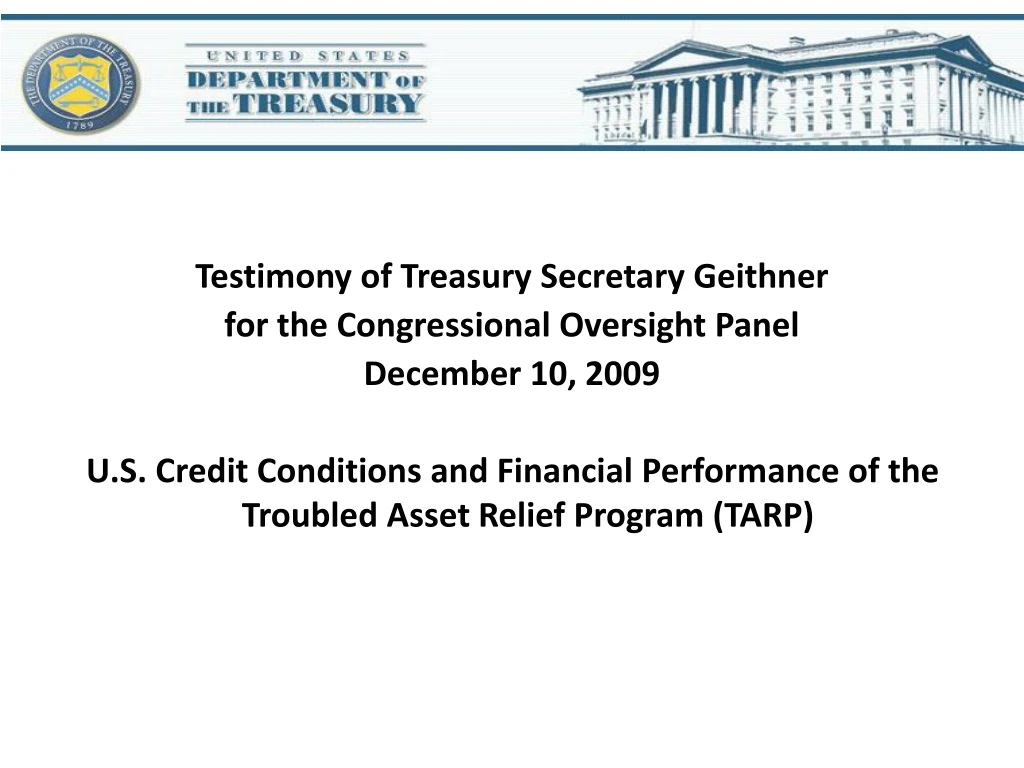 testimony of treasury secretary geithner