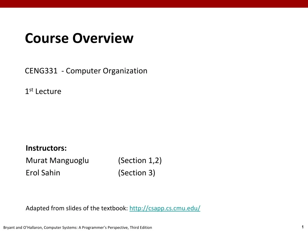 course overview ceng331 computer organization