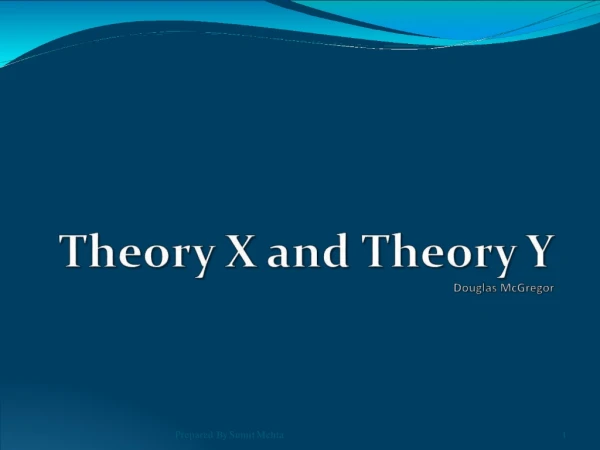 Douglas McGregor –Theory X and Theory Y