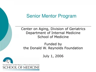 Senior Mentor Program - slide 1
