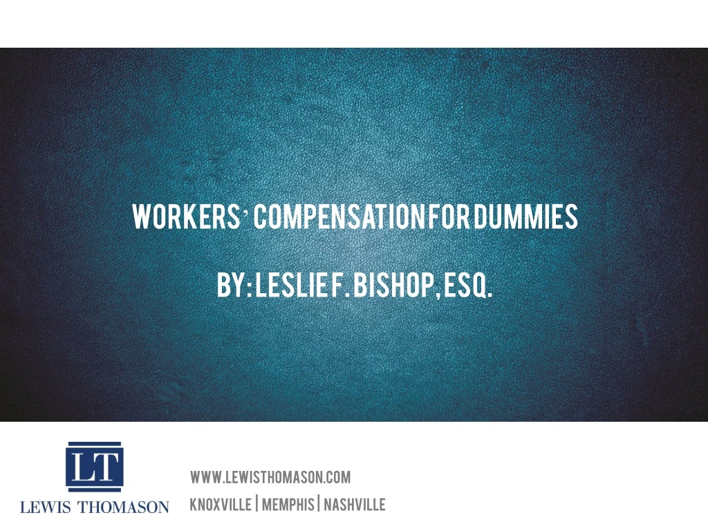 workers compensation for dummies by leslie