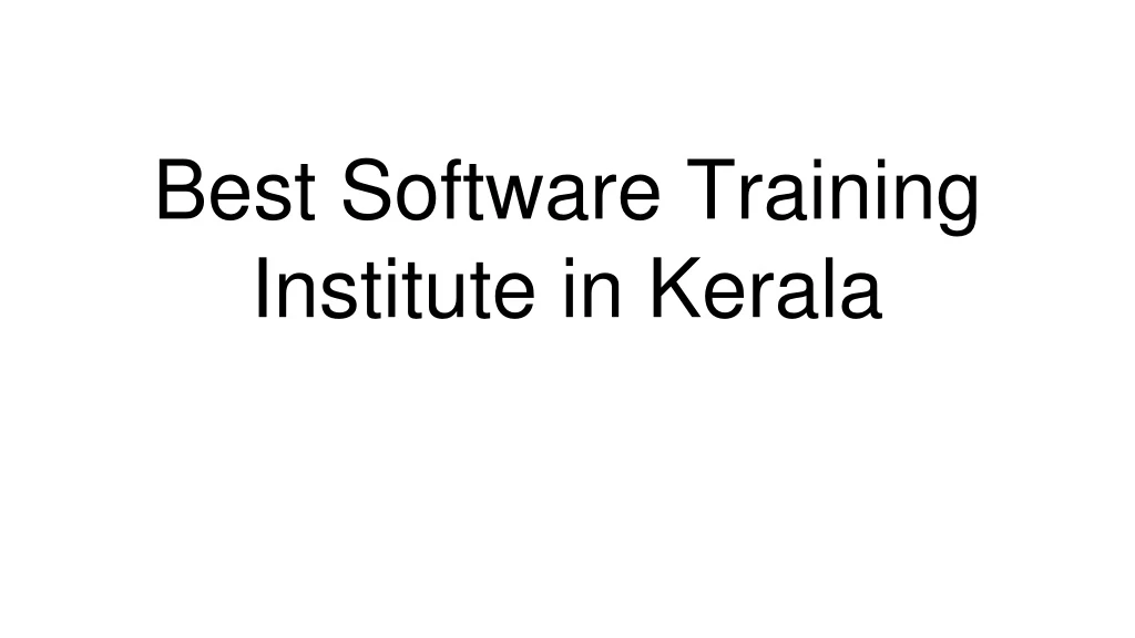 best software training institute in kerala