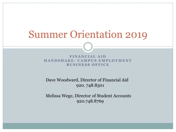 Summer Orientation 2019