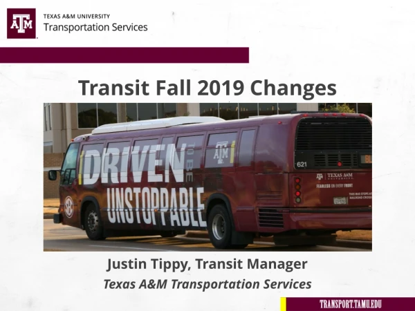 Transit Fall 2019 Changes
