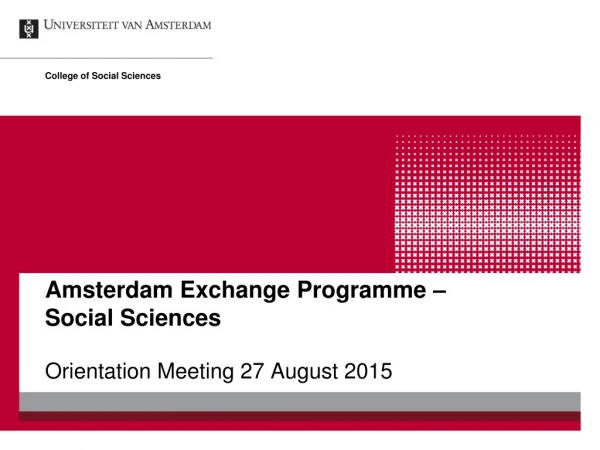 Amsterdam Exchange Programme – Social Sciences