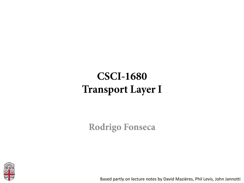 csci 1680 transport layer i