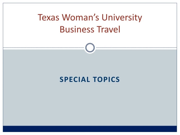 Texas Woman’s University Business Travel