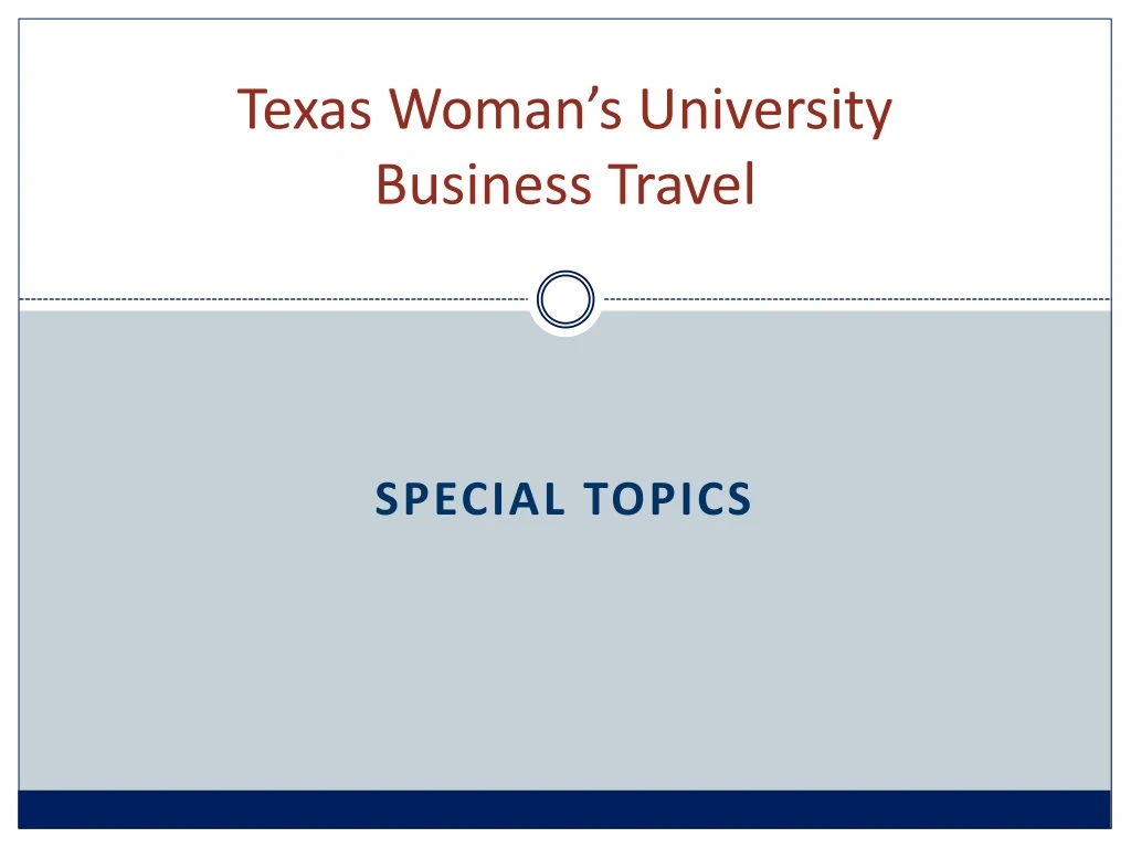 texas woman s university business travel