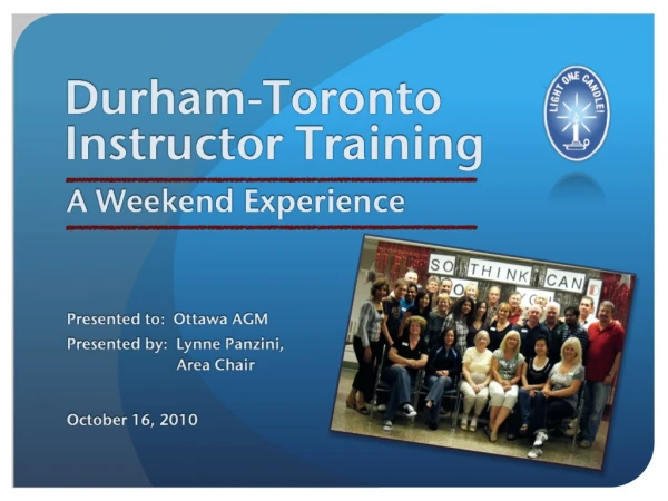 Durham -Toronto Instructor Training Seminars