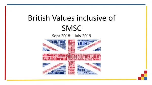 British Values inclusive of SMSC Sept 2018 – July 2019