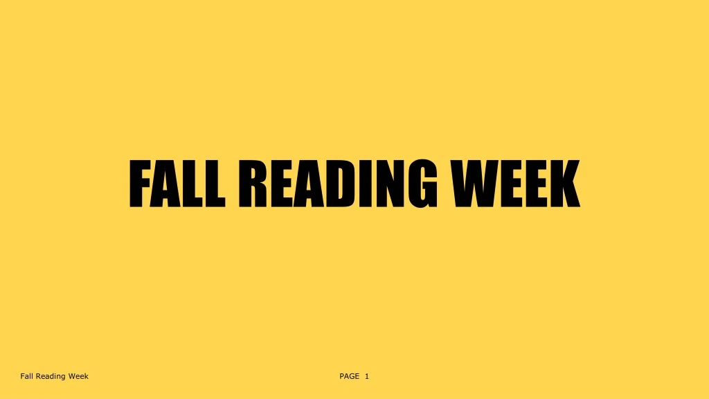 fall reading week