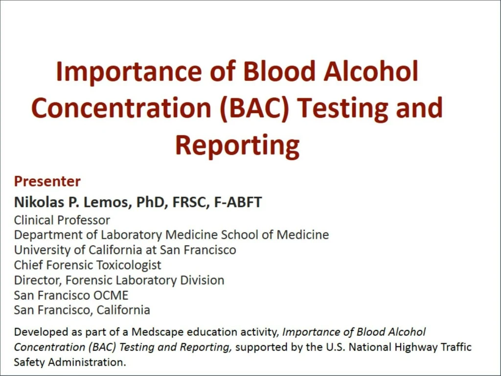 importance of blood alcohol concentration bac testing and reporting