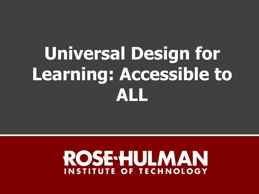 universal design for learning accessible to all