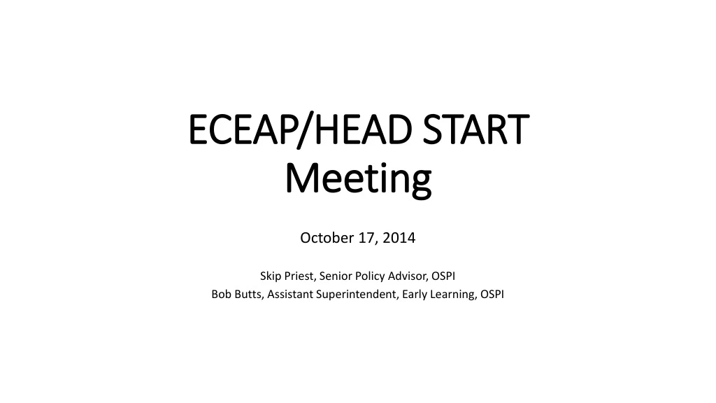 eceap head start meeting