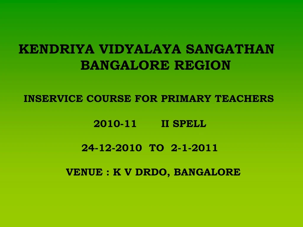 kendriya vidyalaya sangathan bangalore region