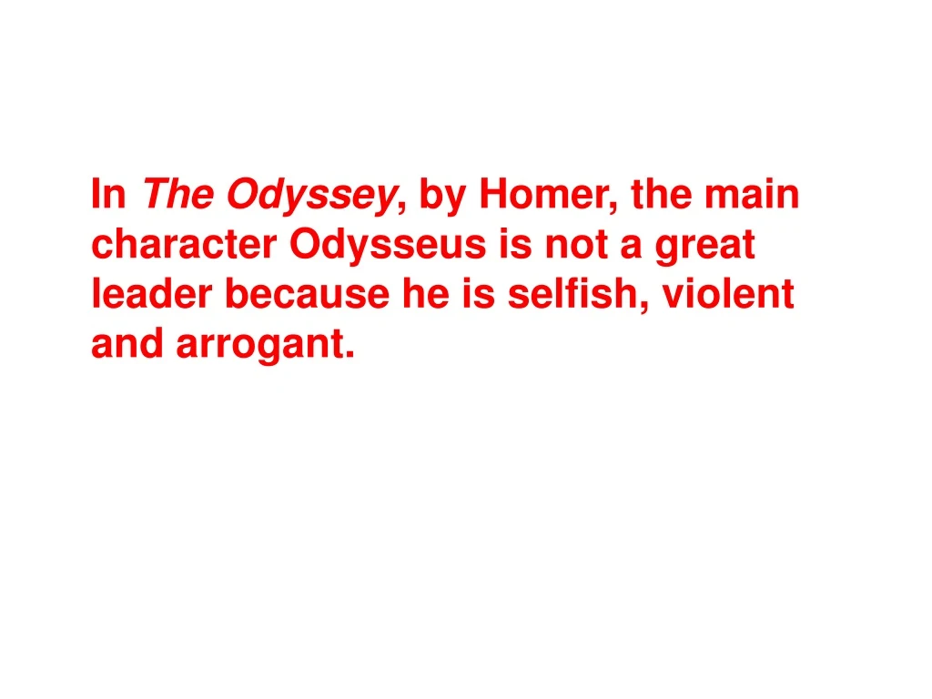 in the odyssey by homer the main character