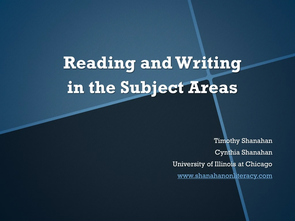 reading and writing in the subject areas