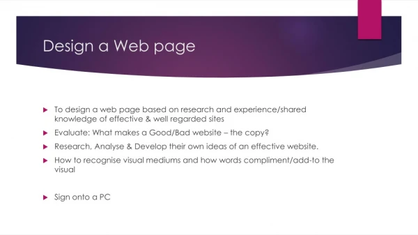 Design a Web page