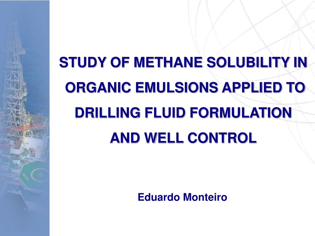 study of methane solubility in organic emulsions