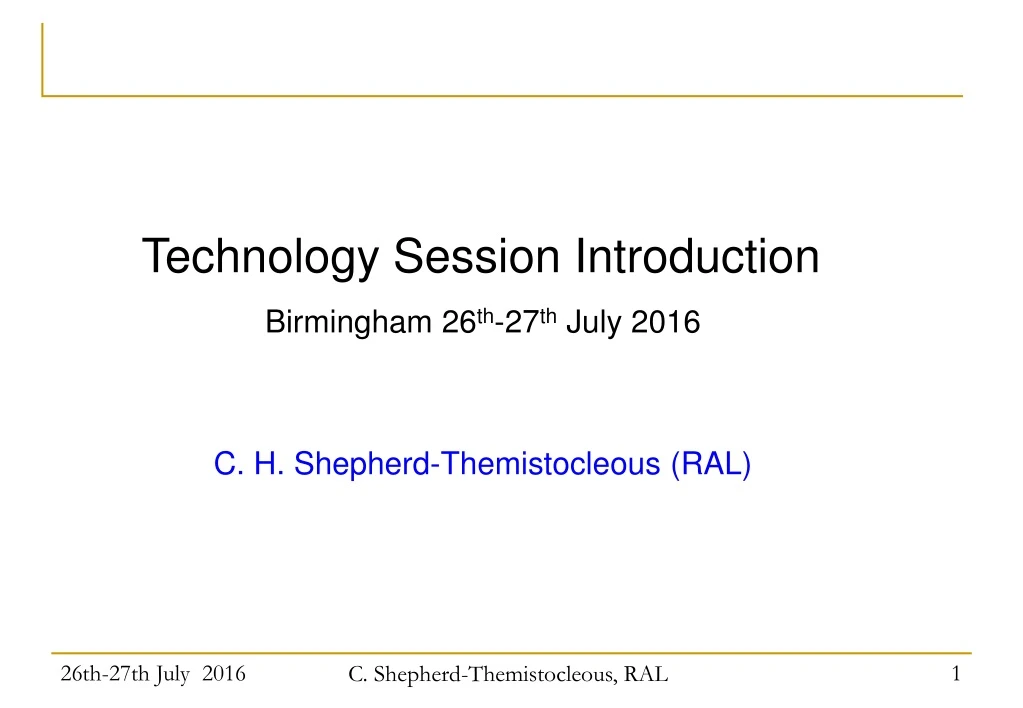 technology session introduction birmingham