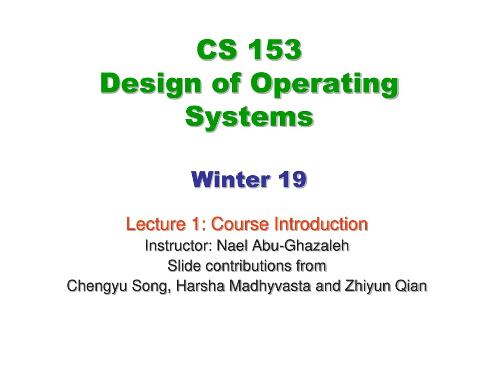 cs 153 design of operating systems winter 19