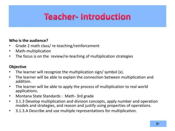 Teacher- Introduction