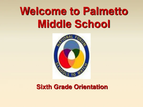 Welcome to Palmetto Middle School