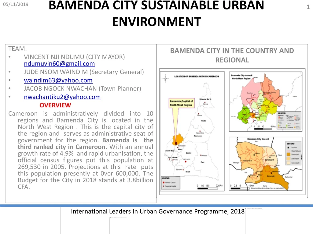 bamenda city sustainable urban environment